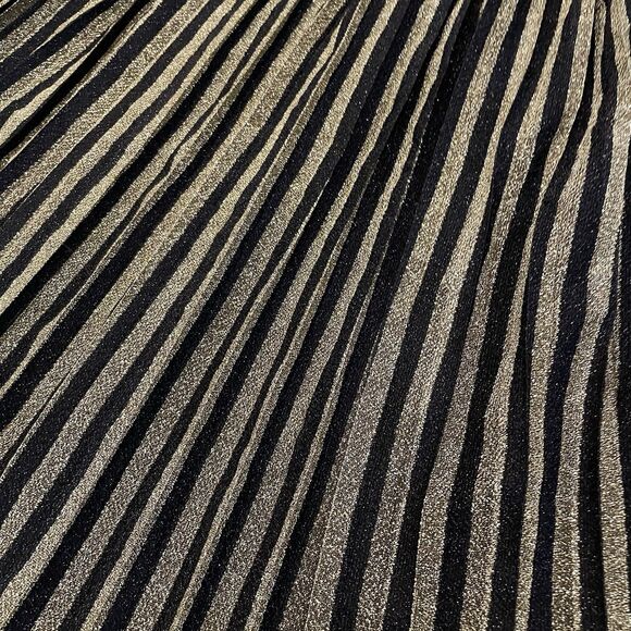 Modcloth 'Glitz The Spot' Pleated Midi Skirt Metallic Gold Glitter- L - Picture 6 of 13